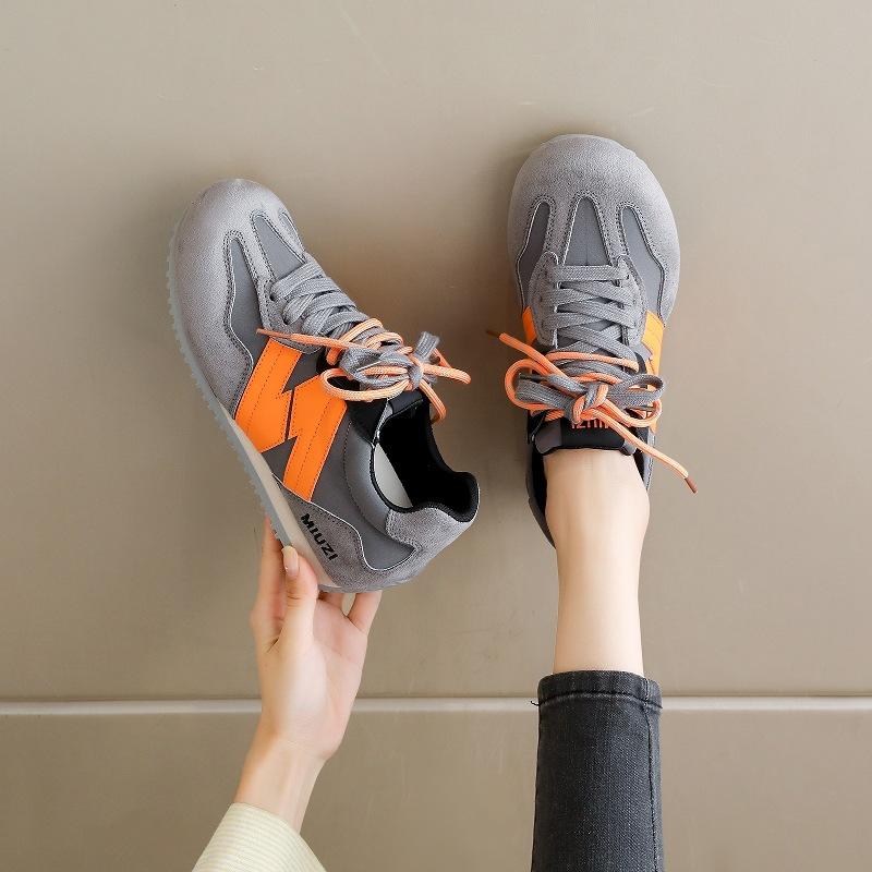 

Модные немецкие тренировочные кроссовки, комбинированный цвет, двойная шнуровка, нишевый дизайн, 2025 новинка, плоские, повседневные, удобные кроссовки Forrest Gump, женские 40