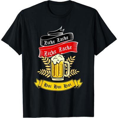 Zicke Zacke Hoi - Lustiges Deutschlandflaggen Oktoberfest Deutsches T-Shirt