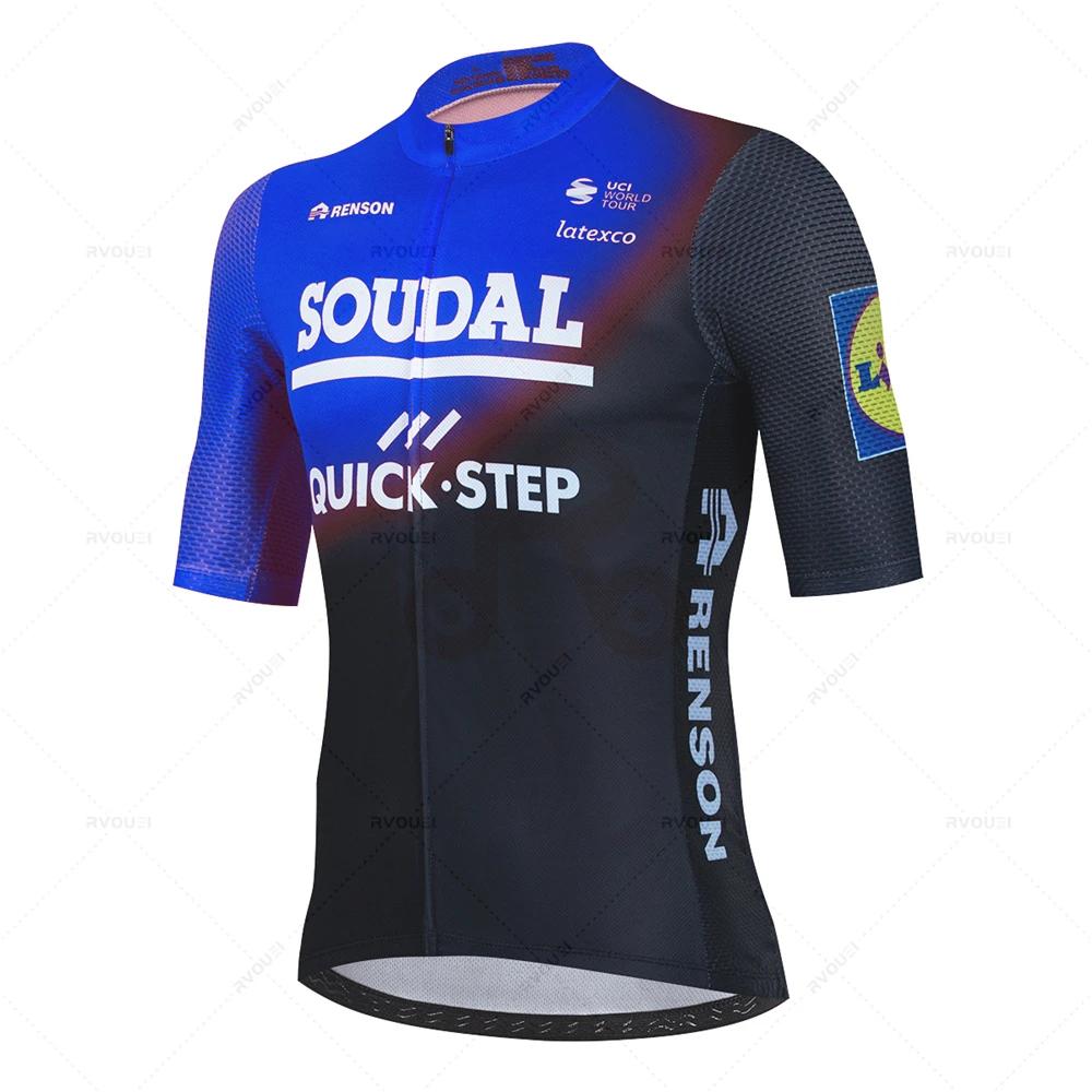 2026 Lidl Soudal Quick Step Letní cyklistický dres MTB s krátkým rukávem Cyklistická sada Sada cyklistických kraťasů MTB Ropa Ciclismo Cyklistická trička Maillot