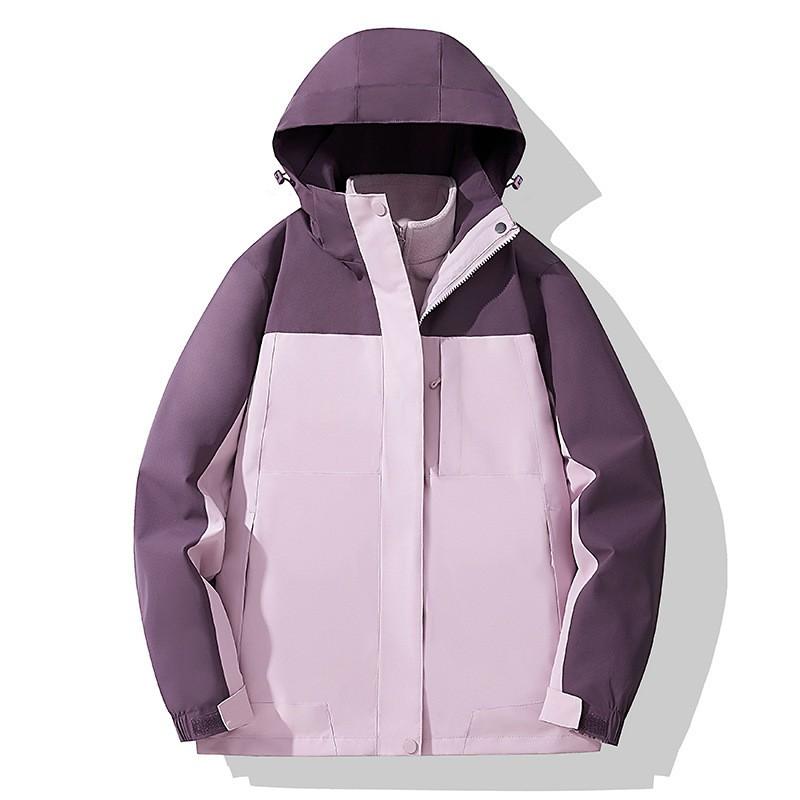 Men Women 3-in-1 Winter Outdoor Jacket With Removable Fleece Liner Windproof Waterproof Hooded Parka Hiking Camping Skiing