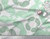 Soimoi Blue Japan Crepe Satin Fabric Floral & Block Print Fabric by the metre 42 Inch
