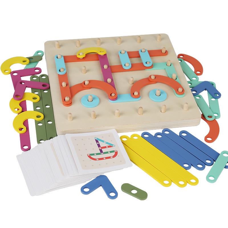 Montessori Shape-Changing Pegboard Puzzle for Kids
