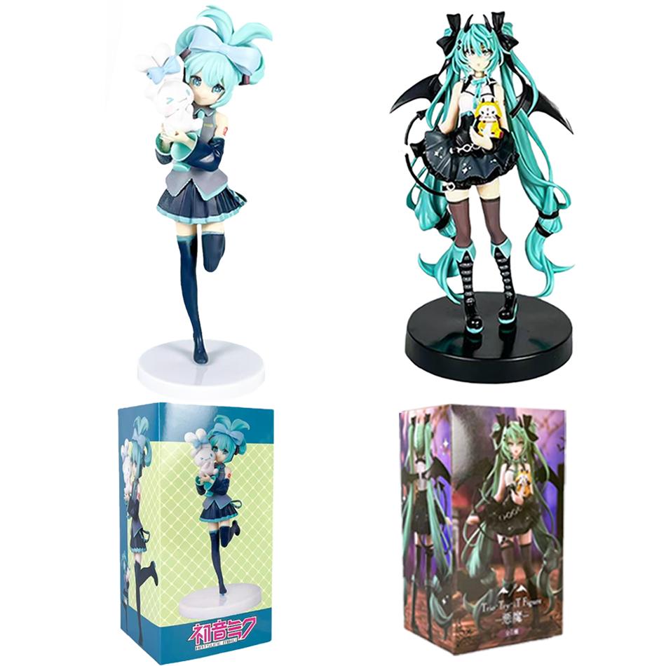 17CM Anime Hatsune Miku X Cinnamoroll Figure Anime Peripheral Collectible Models Decorative Decorations Children Kawaii Gift