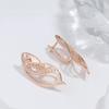 New Trend Glossy Dangle Earring For Women  Rose Gold Color Unusual Hollow Ethnic Bride Drop Earrings Daily Fine Jewelry