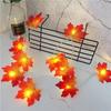 1.5/3/6M Halloween LED Lights String,Artificial Maple Leaf Lantern Garland,Halloween Christmas Thanksgiving Day Home Decorations