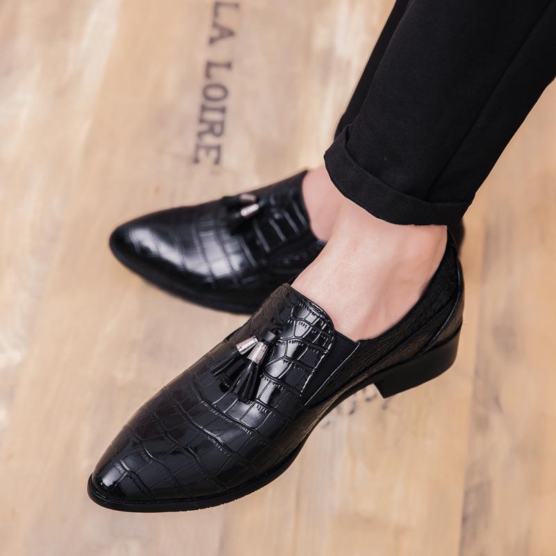 Men’s Spring Tassel Leather Slip-on Shoes: British Style Casual Business Footwear