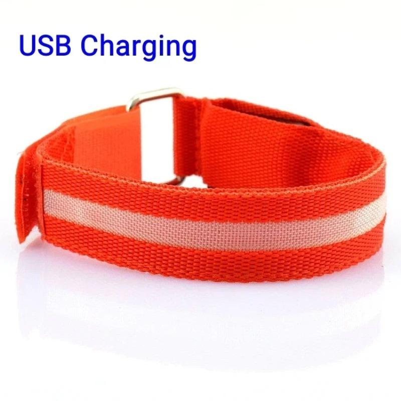 Night Running Armband LED Light Outdoor Sports USB Rechargeable Safety Belt Arm Leg Warning Wristband Cycling Bike Bicycle Light