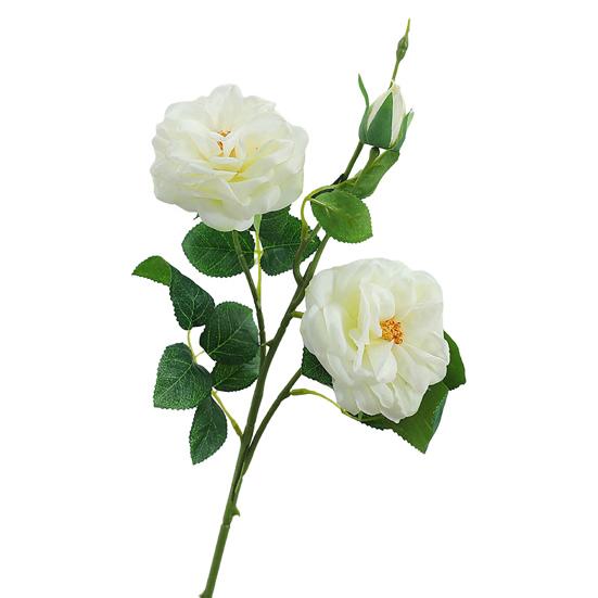 Artificial Rose with Green Leaves 3 Head Realistic Long Stem Fake Flower Home Wedding Party Faux Flower Decoration Valentine's Day Gift