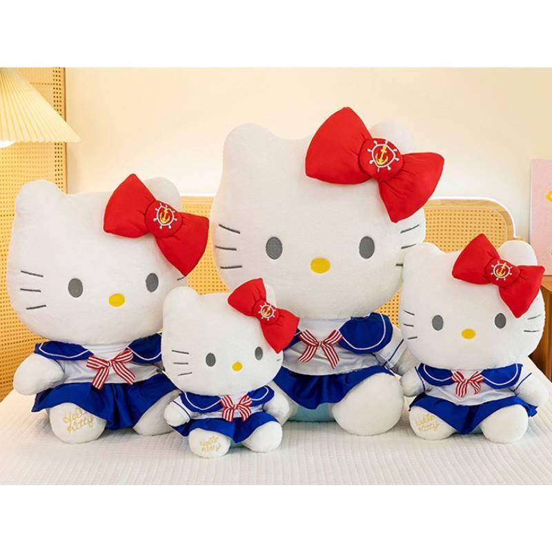 Adorable Navy Hello Kitty Plush Doll Soft Toy For Girls Cute Collectible Gift 40cm To 80cm Sizes