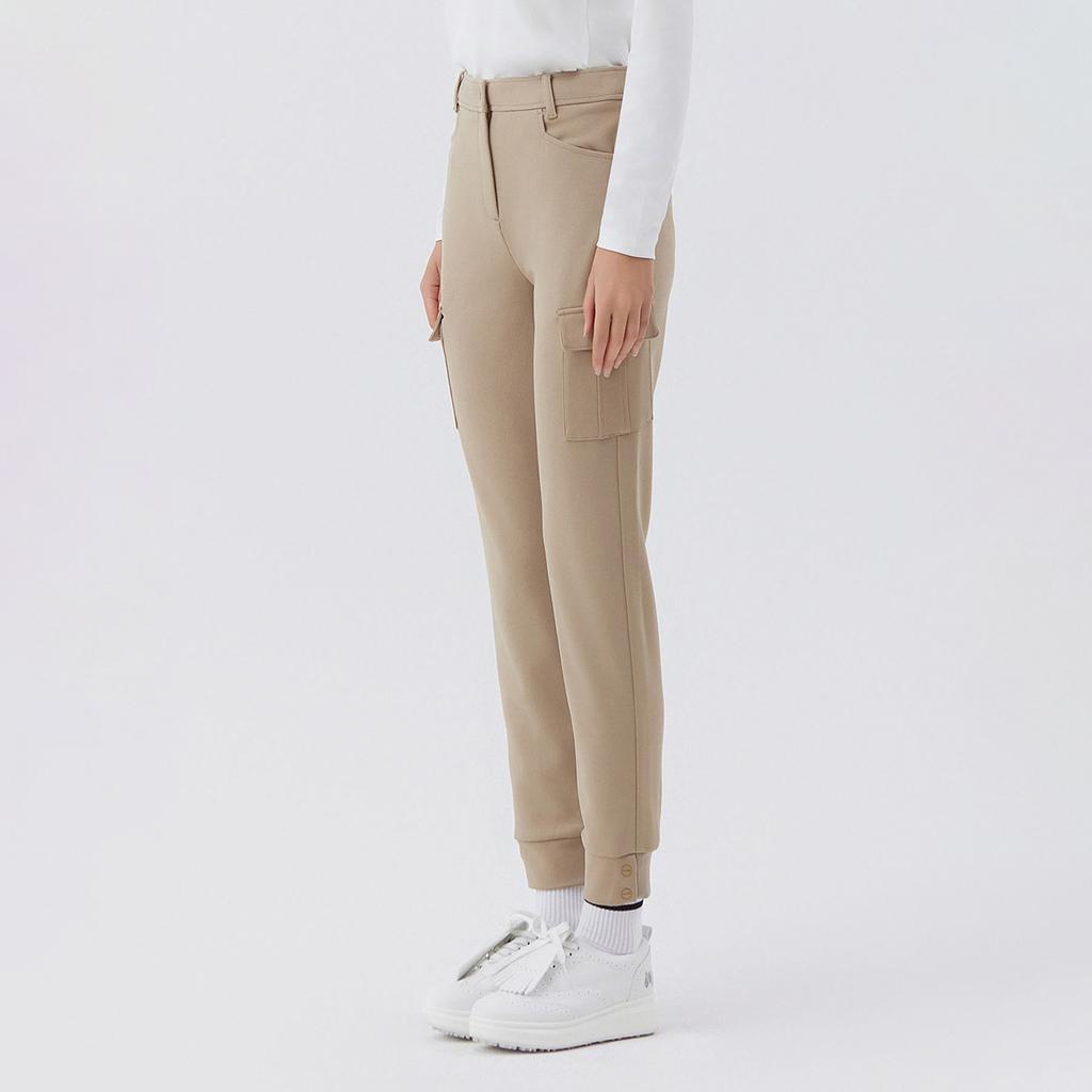MARTINE GOLF Logo Banding Cargo Jogger Pants _Beige