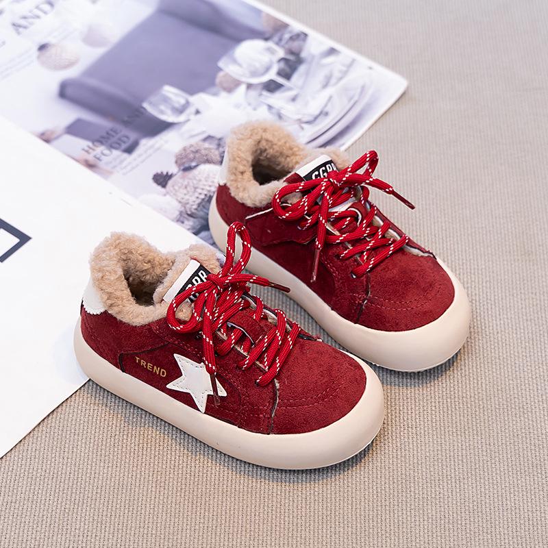 2025 Winter New Girls and Boys Sports Cotton Shoes - Plus Velvet Warm Casual Sneakers for Kids 26