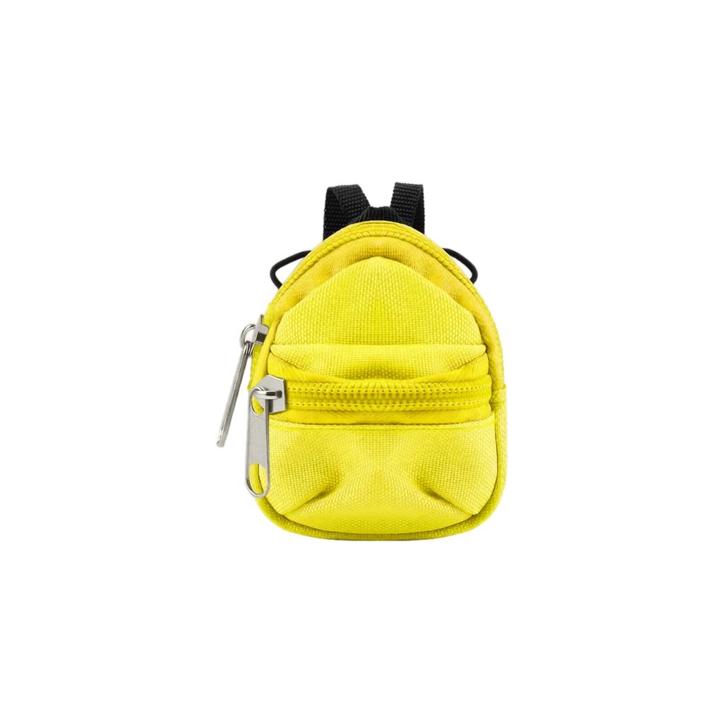 Mini Doll Backpack 8cm Fabric Double Layer Coin Purse Small School Bag Toy Accessory with Zipper Closure for Dolls