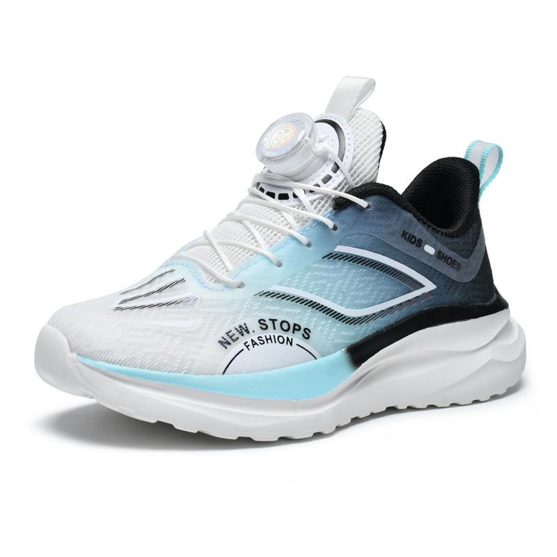 Breathable Mesh Boys' Red Rabbit Running Shoes 2025 Spring and Autumn New Boys' Sports Shoes Student Button Shoes Light Shoes
