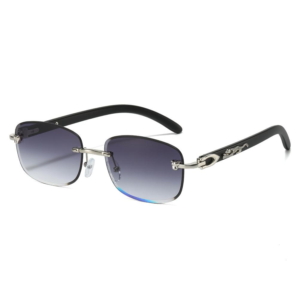 Frameless Sunglasses, Personalized Leopard Square Glasses, Men'S And Women'S Sunglasses.