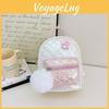 Backpack Kids Gradient With Pearl Handheld Plush Ball And Flower Decoration