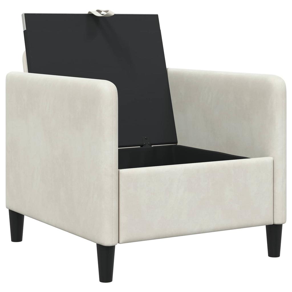 Cream Storage Sofa 72 x 78 x 87 cm Polyester
