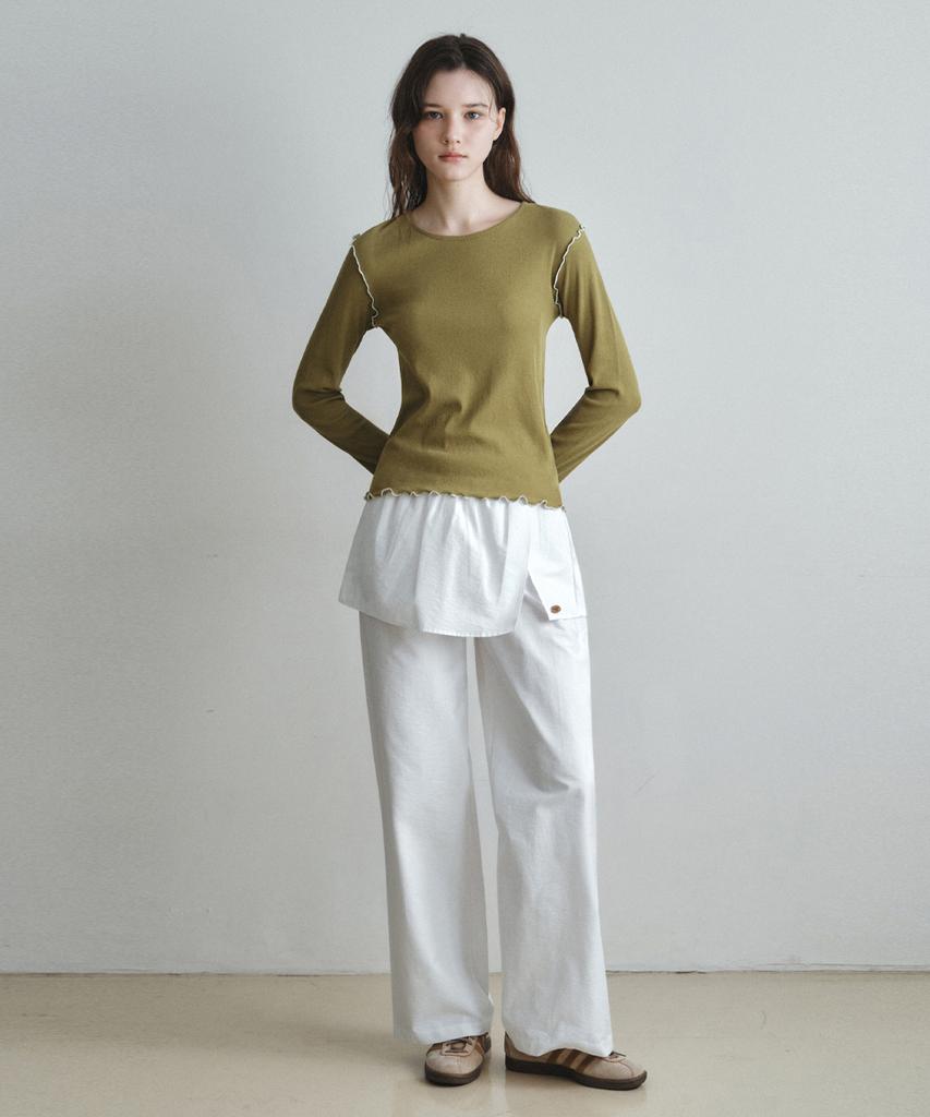 Wednesday Oasis For Woman Soft Wave Crop T-Shirt_Olive(W26Tp12)