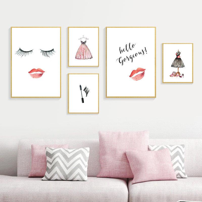 

Привет, великолепные настенные картины, художественный принт, постер, холст, картина, макияж, настенный художественный декор для девушки, HD2604