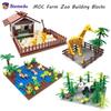 MOC Boerderij Dierentuin Bouwstenen Set met Tijger Panda Pinguïns - Bos Scène Groententuin Dieren Vijver Kinder Speelgoed Cadeau