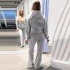 Europese & Amerikaanse Pailletten Vleugel Effen Kleur Dames Casual Set, 2026 Collectie