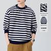 Shanggu Men's Autumn Anti-Pilling Striped Sweater | Round Neck Loose Knitwear