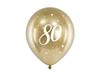 Balony Połysk 30 Cm Złoty Z Napisem „80” 6 Sztuk 80 Urodziny Partydeco