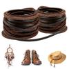 Flacher/Runder Echter Leder-Schnur 5 Yards Natürliche Leder-Schnur Flechtschnur Schnürsenkel