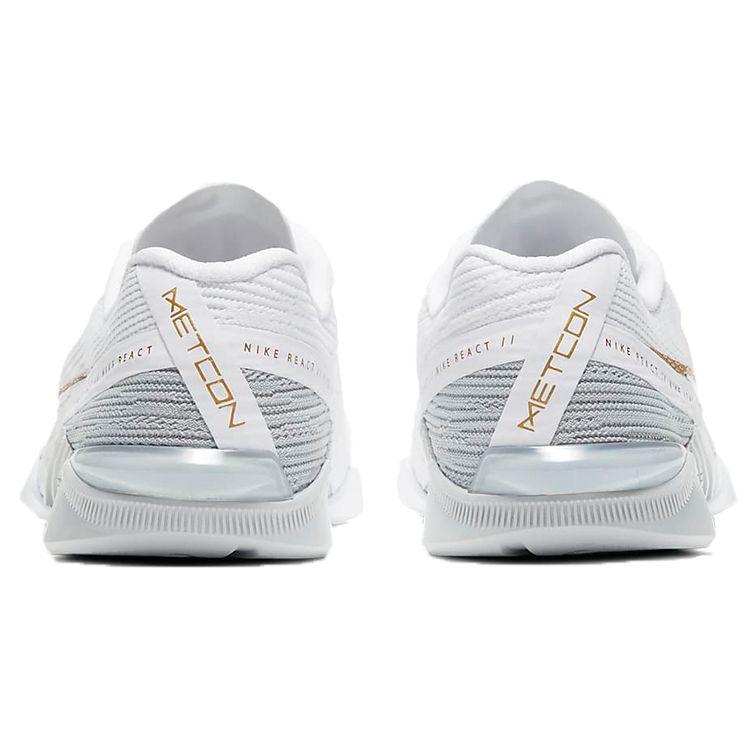 Nike React Metcon Turbo White Metallic Gold Women Sneakers Light-Smoke-Grey CT1249-100