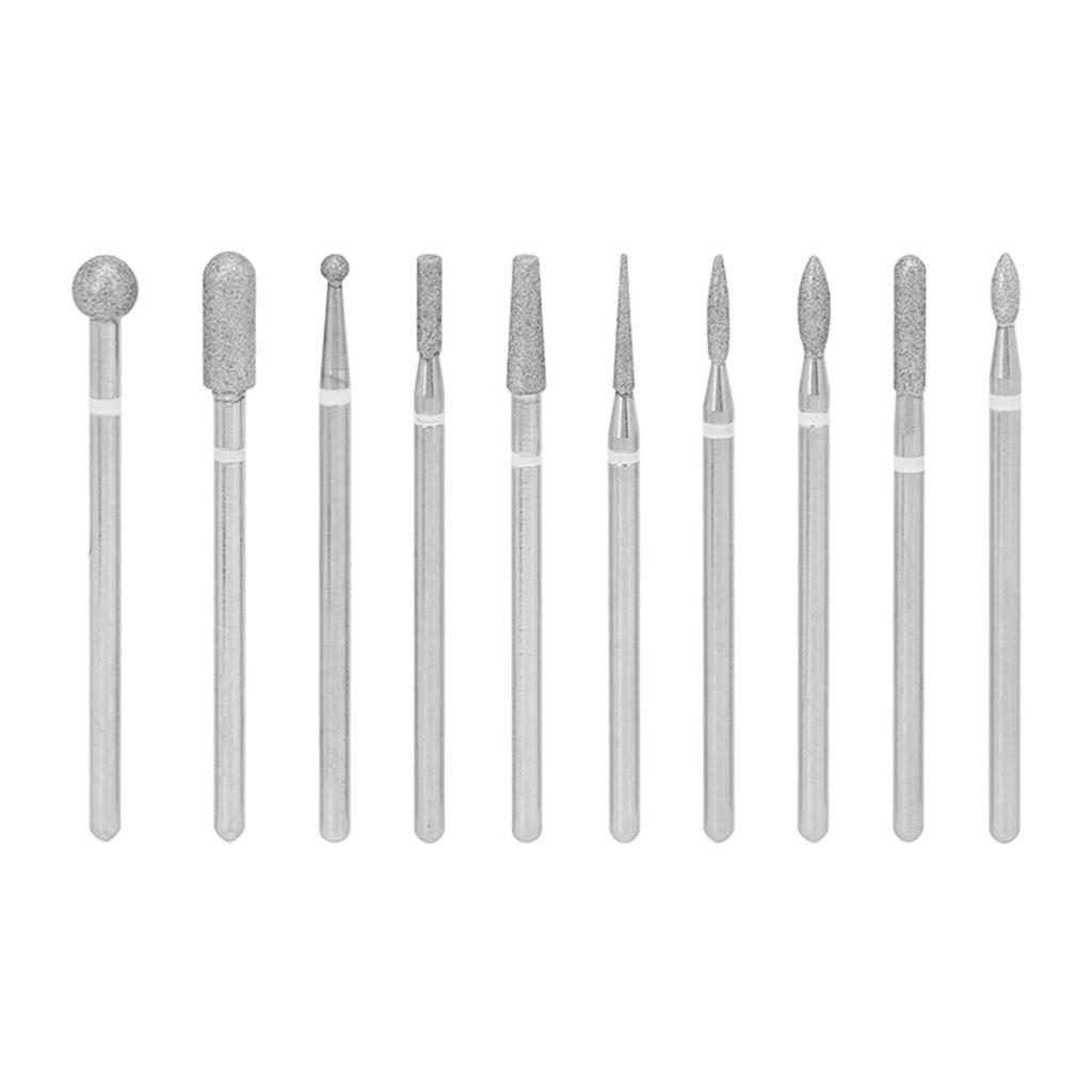 10 Stück Professionelles Schmirgel Nagelbohrer Set Heimsalon Anfänger Nagelhautentferner Bits Nagelkunst Werkzeug
