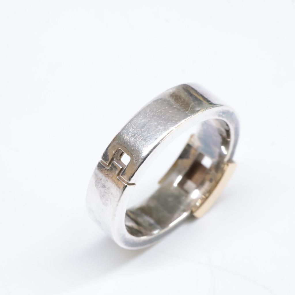 HERMES 925 x 750 New Hercules Ring ring 50 Silver / Yellow GoldUsed