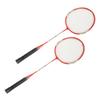 LEIJIAER Badminton Racket Set of 2 Player Iron Alloy Professional Training Replacement Equipment Red