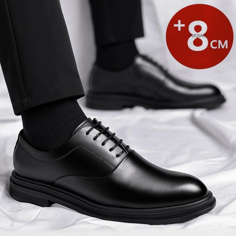 Erkek Asansörlü Ayakkabı Klasik Ayakkabı Resmi Deri Kalite İş Yükseltme 6cm 8cm Yük Artırma Siyah Erkek Zarafet Düğün Ayakkabıları