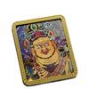 Yellow Jambhala Mahakala Thangka Pendant - Hand-painted Tibetan Gau with Eight Guardian Wealth Deities.