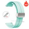 Magnetic Silicone Watch Strap 18mm 20mm 22mm Bracelet Magnetic Metal Buckle Wristband Quick Release Men Women Band Accessories