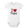 [mocrcrel] Roter Strampler, Babykleidung, "Ich liebe Mama Papa," Offen vorne, Niedlich, Weich, Sommer-Outfit für Mädchen und Jungen (Papa, 52cm)