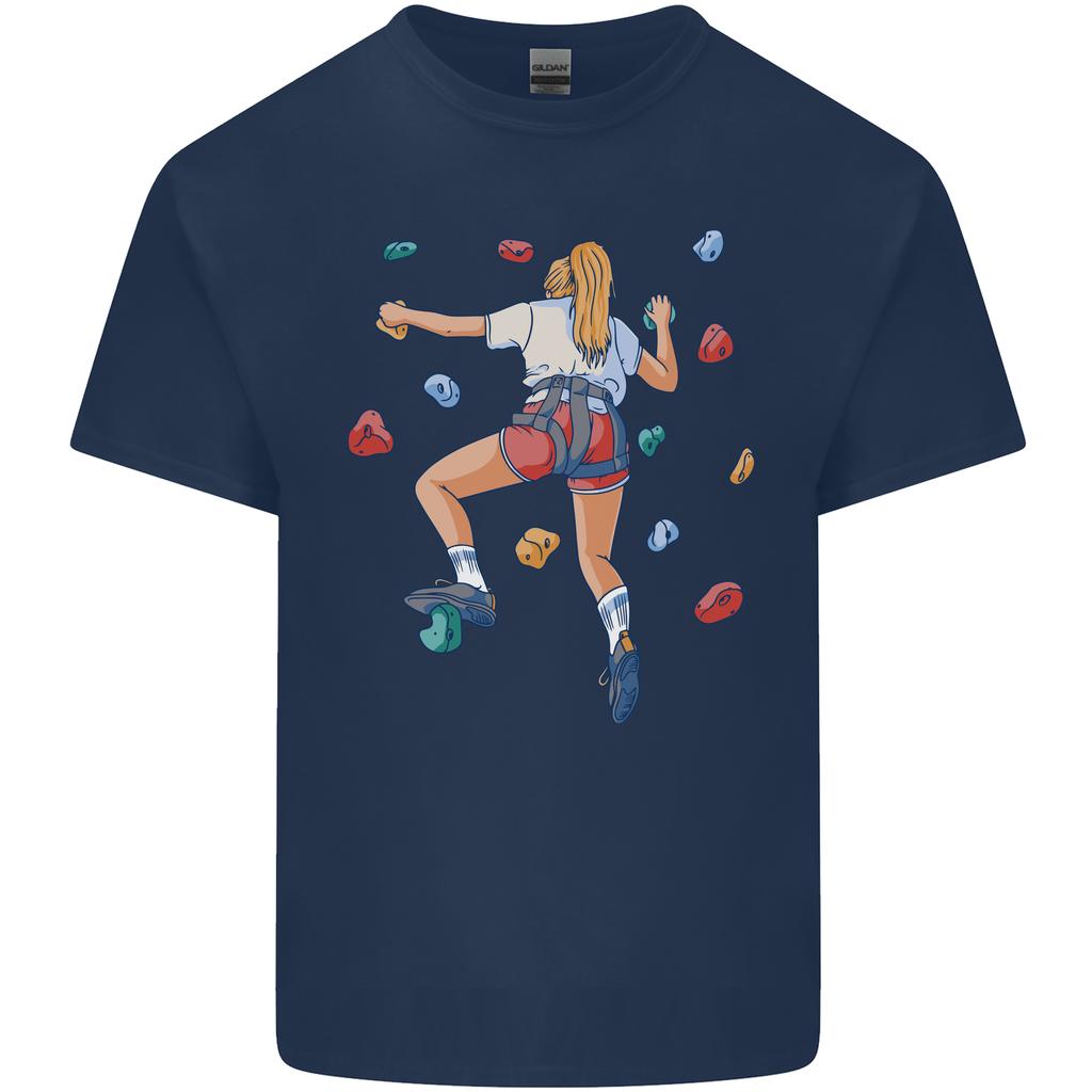 Female Rock Climber Climbing Wall Unisexs Light Cotton TShirt