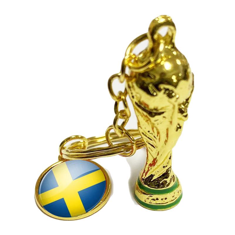 2022 Qatar World Cup Trophy Soccer National Flag Keychains Football Souvenirs Backpack Accessories