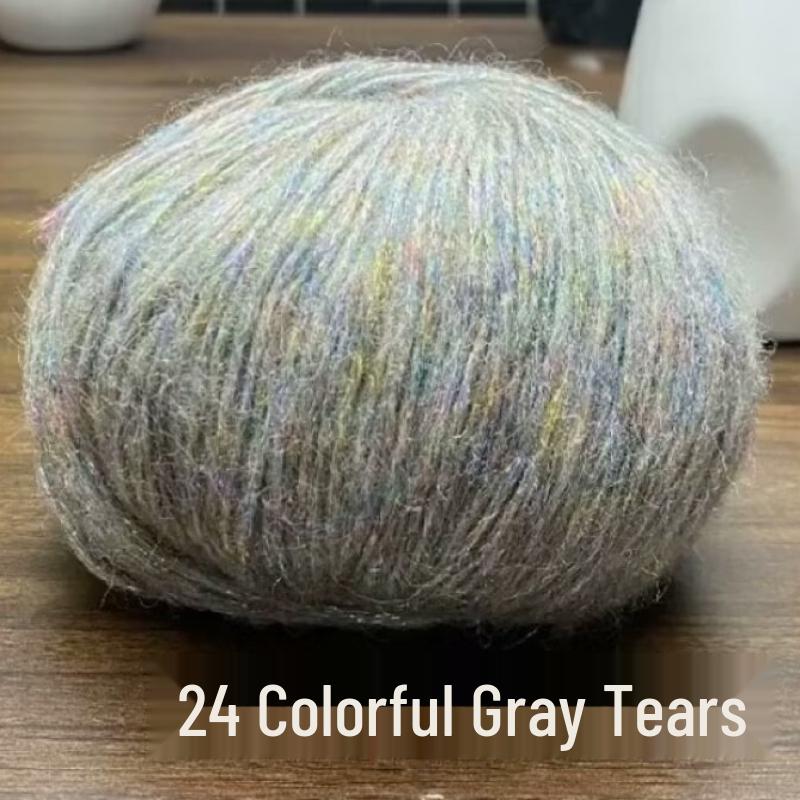 Blue Tear Spray Mohair Yarn: Gold-Thread Starry Sky Series for Chunky Knit Scarves