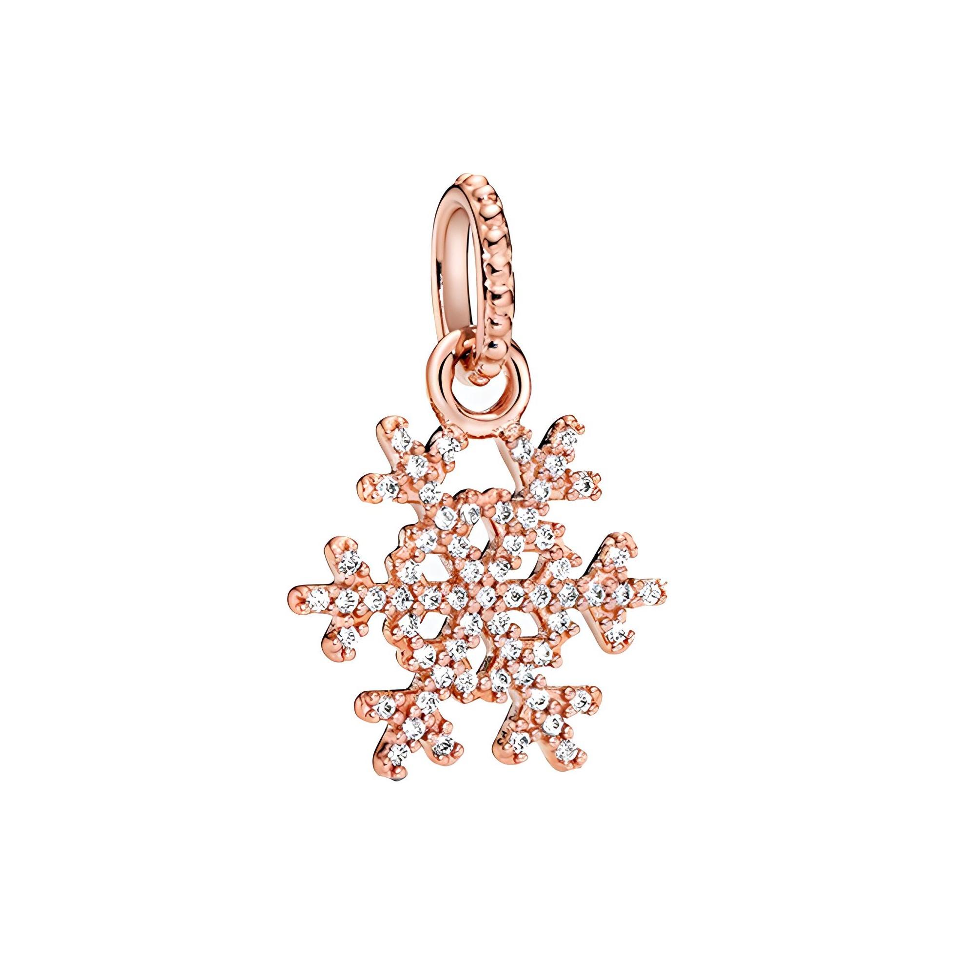 Pandora Brilliant Snowflake 14K Rose Gold Pendant Women pendant 380354CZ Rose Gold