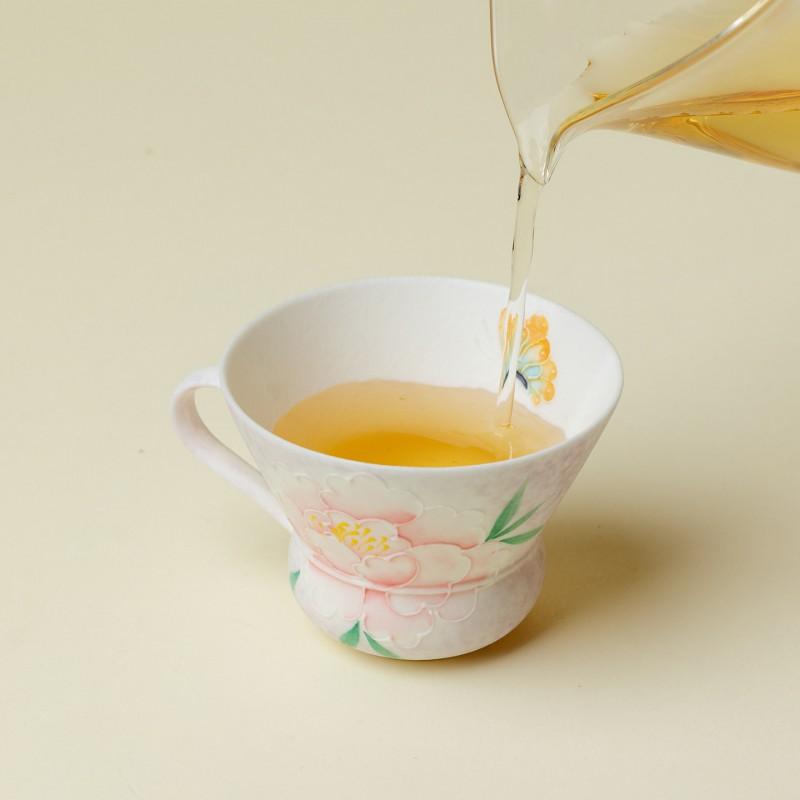 Hand-painted Pink Peony Ceramic Tea Cup Creative Porcelain Coffee Mug 200mL