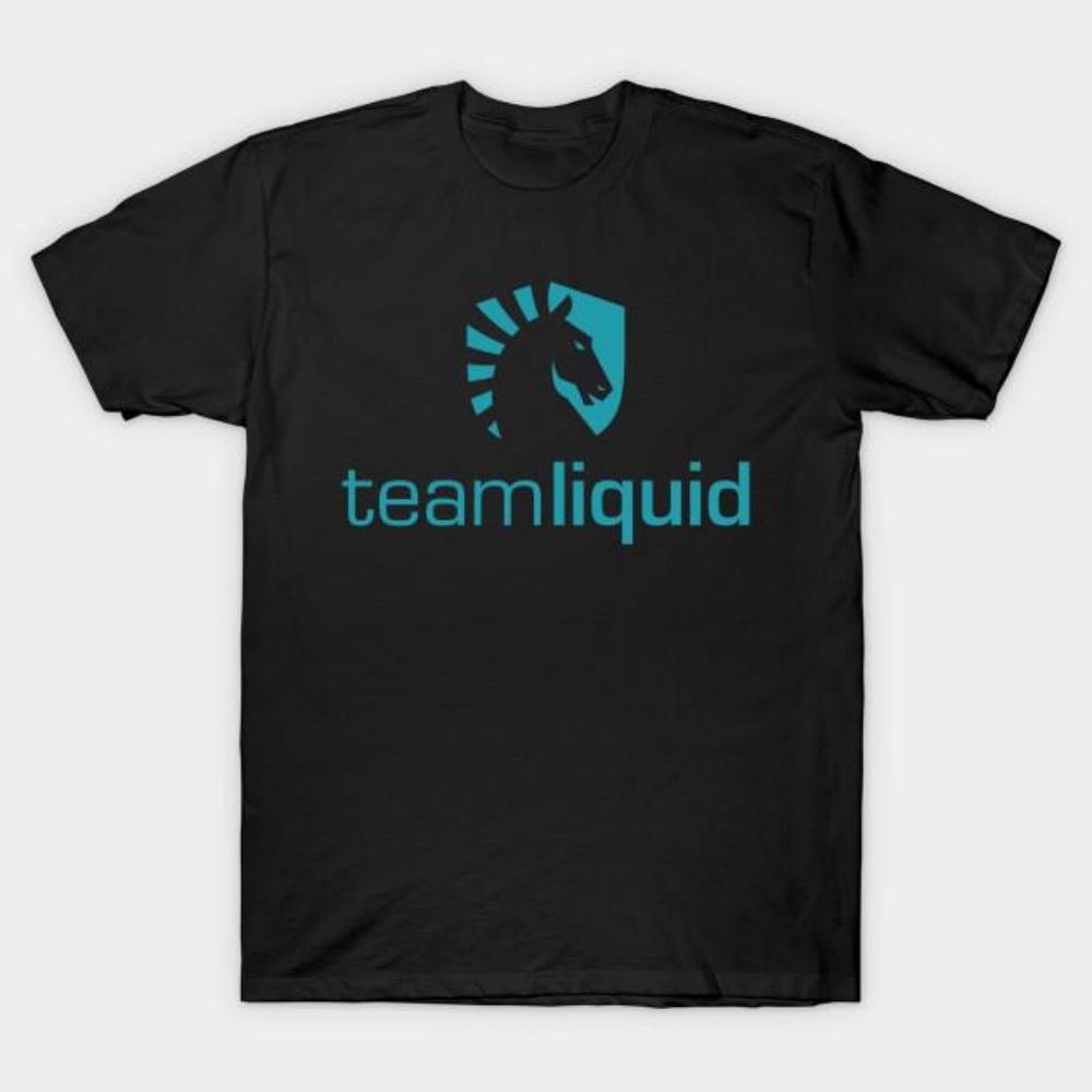 

Мужская черная футболка с принтом Csgo - Team Liquid (Логотип команды + Все товары) Футболка из хлопка с принтом на бумаге без резки S чёрный