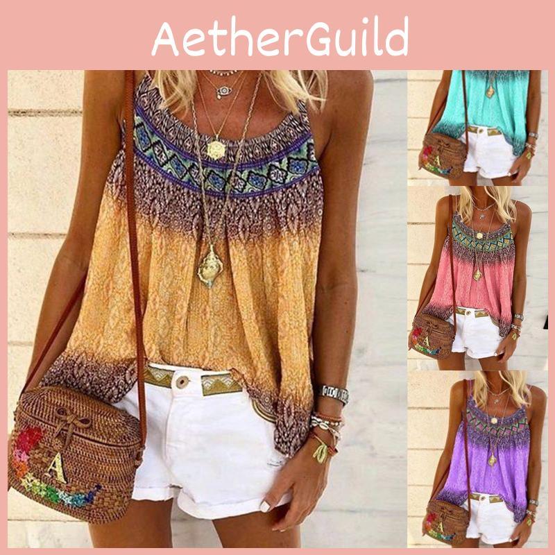 Stylish Plus Size Women's Floral Print Strappy Cami Tops For Summer Casual Wear