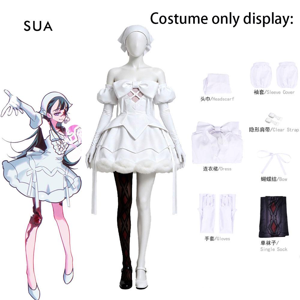 Alien Stage Zombie State Mizi Cosplay Costume Wig Pink Mini Dress Cute Big Bow Glitter Ruffle Skirt Idol Stage Outfit Full Set