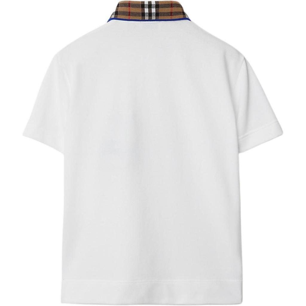Burberry T Shirt Kids' Apparel Check Collar Cotton Polo Shirt White Kids' 80731601