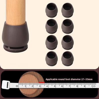 8Pcs Chair Leg Caps for 27-35mm Round Feet Furniture Pads Noise Reducing Thickened Wear-Resistant, Tan