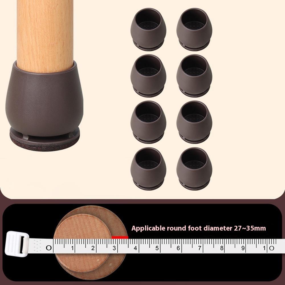 8Pcs Chair Leg Caps for 27-35mm Round Feet Furniture Pads Noise Reducing Thickened Wear-Resistant, Tan