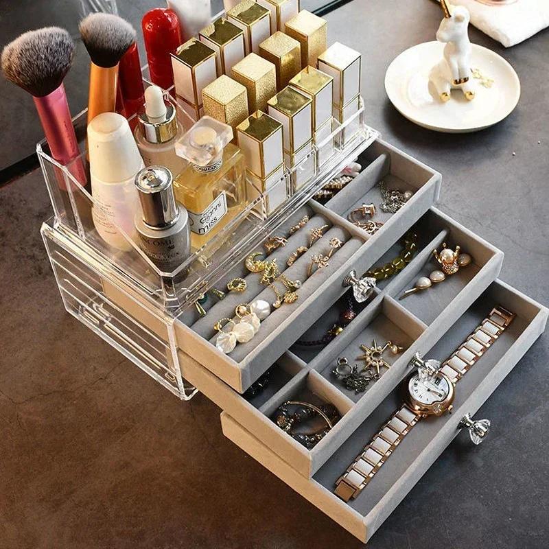 Dustproof Jewelry Storage Box with Lid Earring Organizer Jewelry Box for Earring Studs Drop Earrings Hoops Jewelry Case