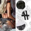 Lace Garter Belt Thong Set for Women Suspender Lingerie with 4 Metal Clips Holder Belts for Stockings+G-string
