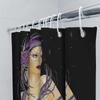Unframed Vintage Floral Gothic Shower Curtain Dark Purple Flower Pattern Bathroom Decor Washable Waterproof Home Textile
