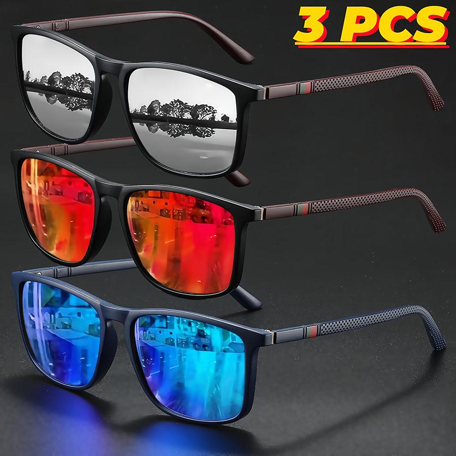 3PCS Polarized Sunglasses UV400 Protection Men's Women's Anti-Glare Eyewear for Driving Fishing Beach Sports